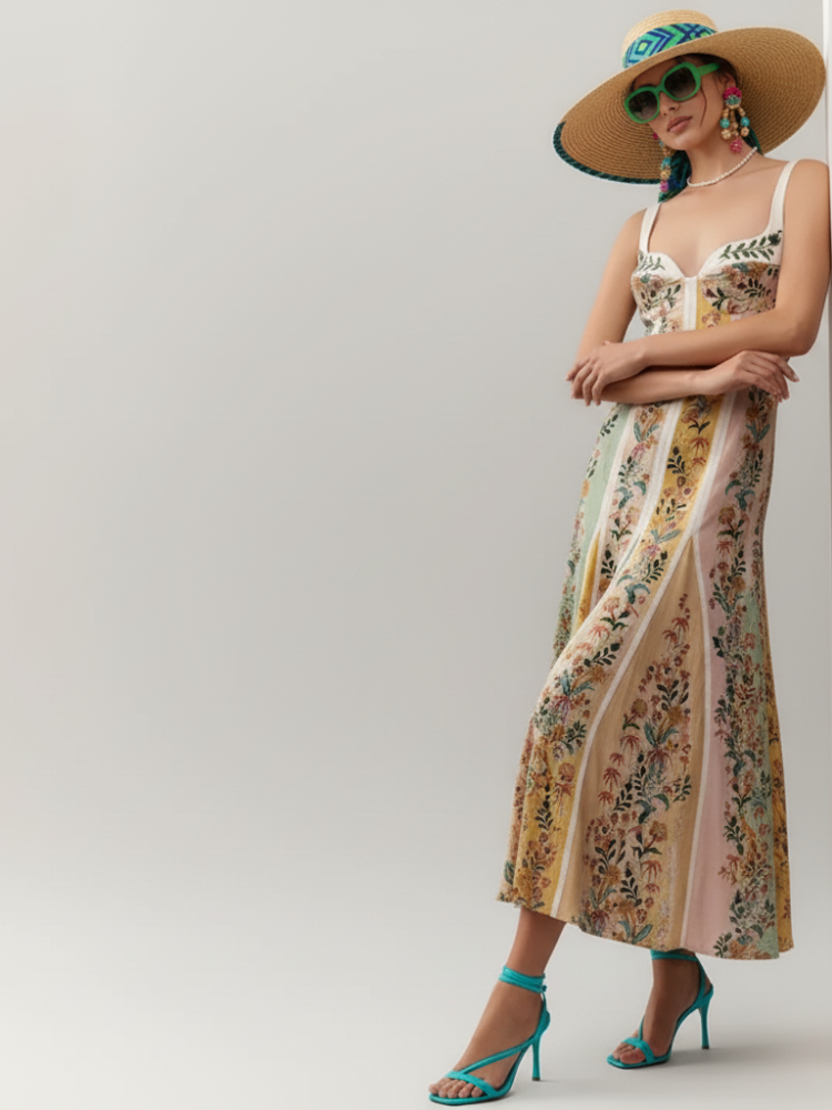  Women Strapless Floral Dress, IBIZA - BYMANYC ® New York  NYC Wholesale Boutique Inventory - No MOQ & Ready to Ship