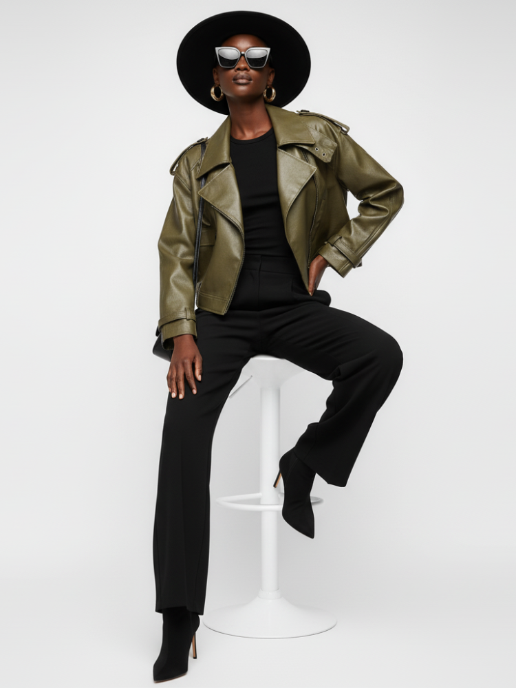 Women's Biker Jacket GREENWICH VILLAGE ECO FASHION BYMANYC ® New York - BYMANYC ® New York  