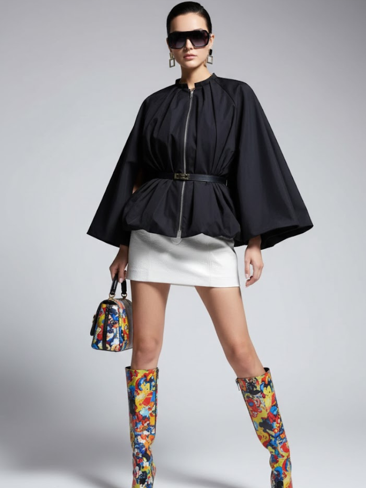 Women's Cape Bubble Jacket DUMBO New Collection Couture in Manhattan BYMANYC ® New York - BYMANYC ® New York  