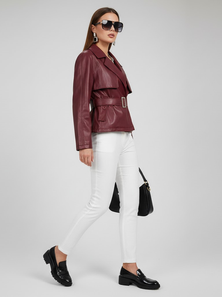  Women's Collared Zip Jacket BURGUNDY - RED HOOK: New Collection COUTURE in BROOKLYN - BYMANYC ® New York  NYC Wholesale Boutique Inventory - No MOQ & Ready to Ship