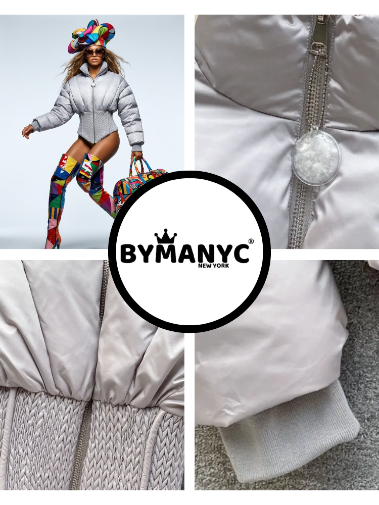  Women's Corset-Style Puffer Jacket SILVERSTONE New Collection Prêt-à-Porter BYMANYC ® New York  NYC Wholesale Boutique Inventory - No MOQ & Ready to Ship