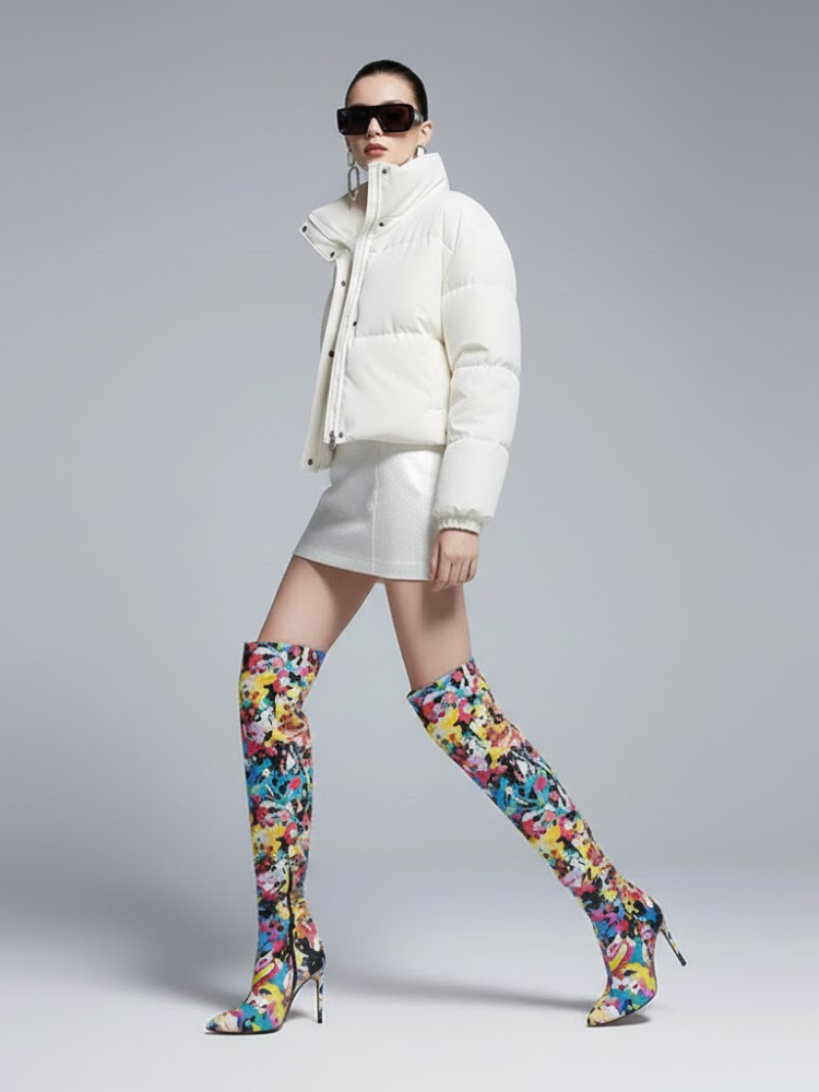 Women's Cropped Puffer Jacket GREENWICH New Collection Couture in Manhattan BYMANYC ® New York - BYMANYC ® New York  