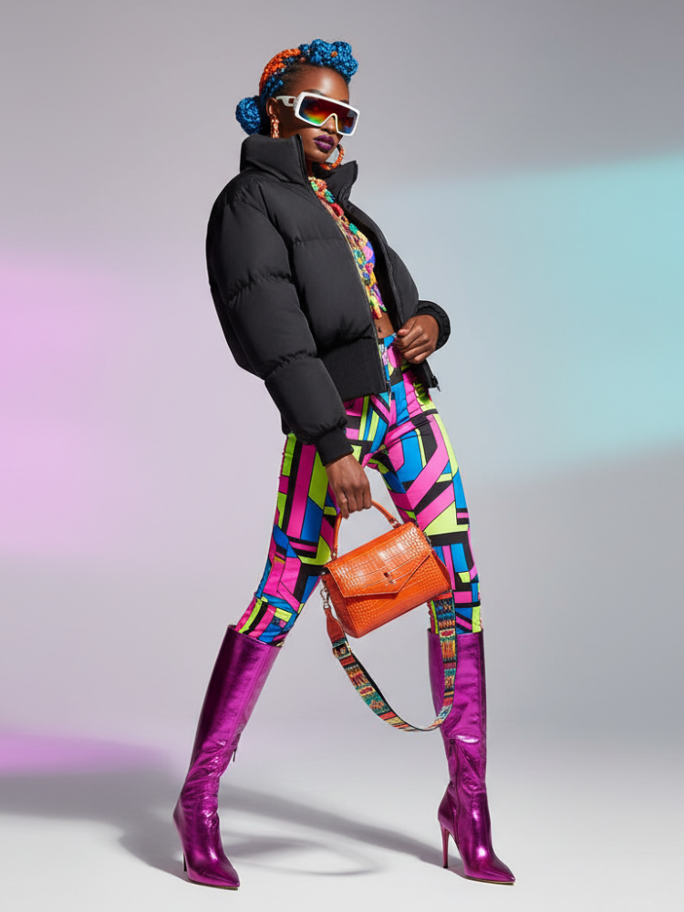 Women's Cropped Puffer Jacket HARLEM ECO FASHION BYMANYC ® New York - BYMANYC ® New York  