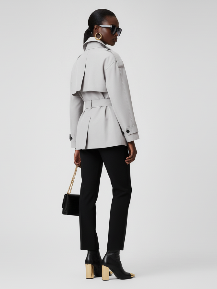  Women's Cropped Trench Jacket DUMBO ECO FASHION BYMANYC ® New York  NYC Wholesale Boutique Inventory - No MOQ & Ready to Ship