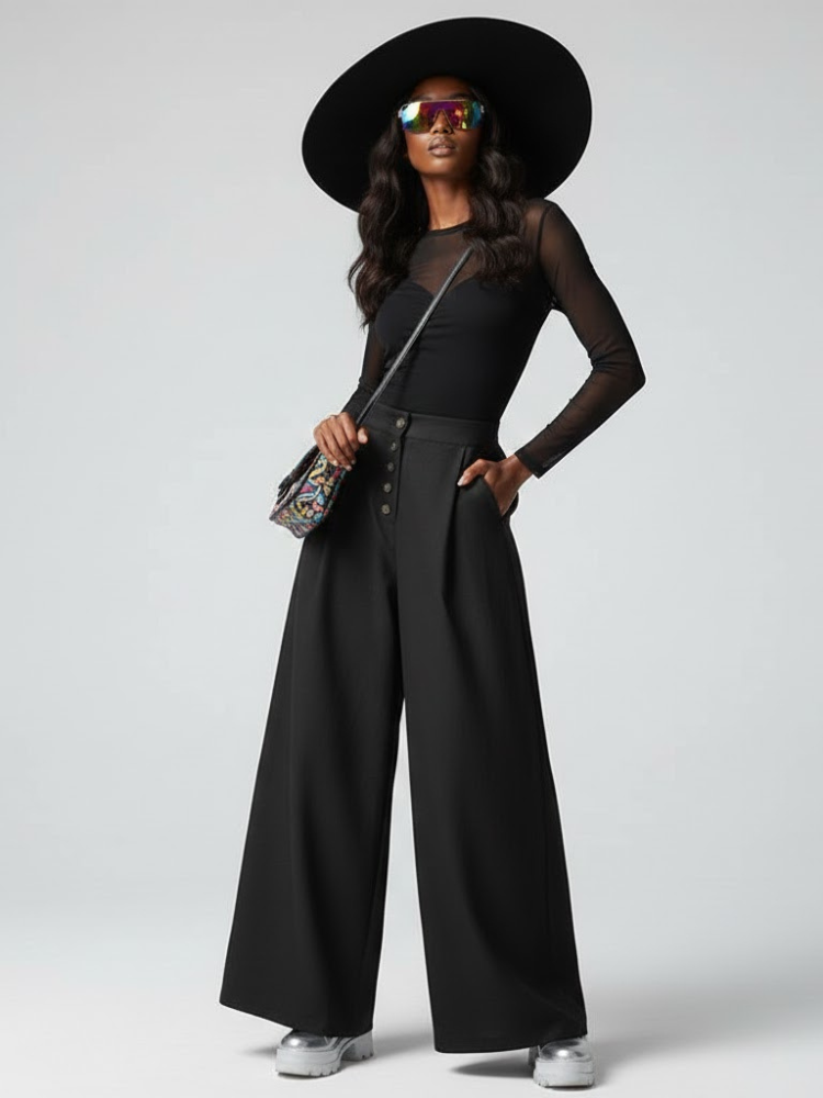 Women's Extra Wide Trousers BROOKLYN HEIGHTS NYFW New Colecction BYMANYC ® New York - BYMANYC ® New York  