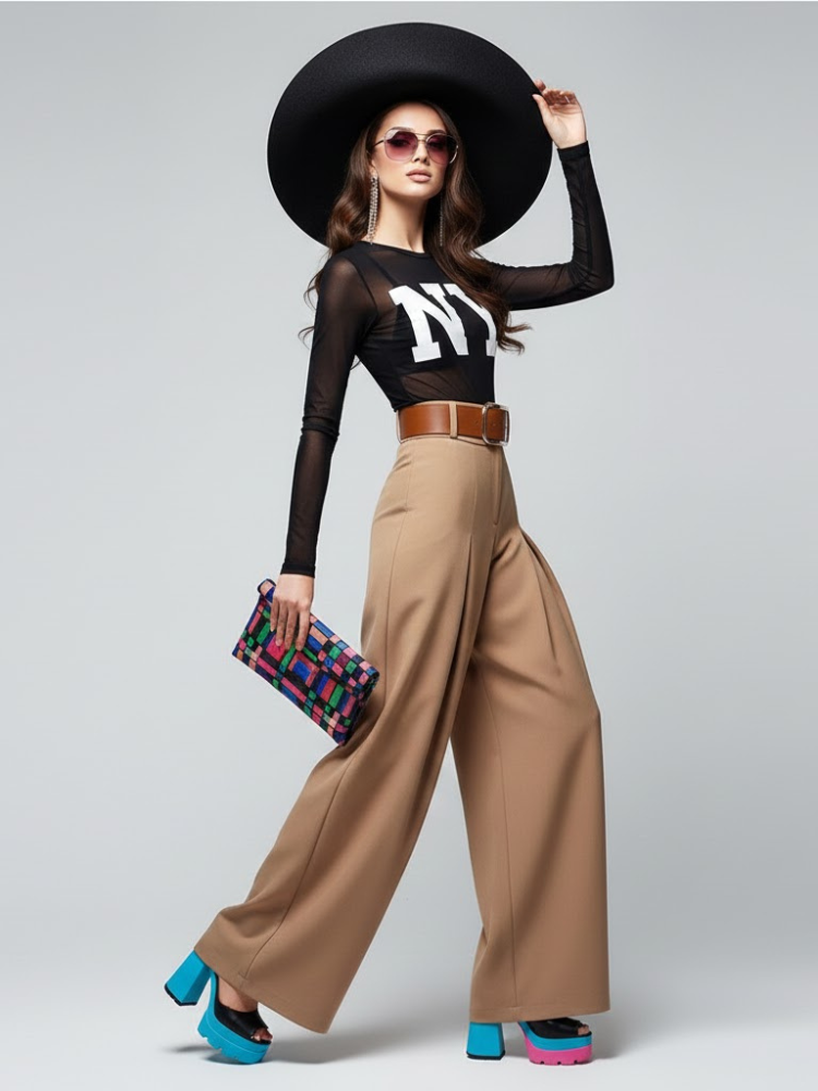 Women's Extra Wide Trousers UPPER EAST SIDE NYFW New Colecction BYMANYC ® New York - BYMANYC ® New York  