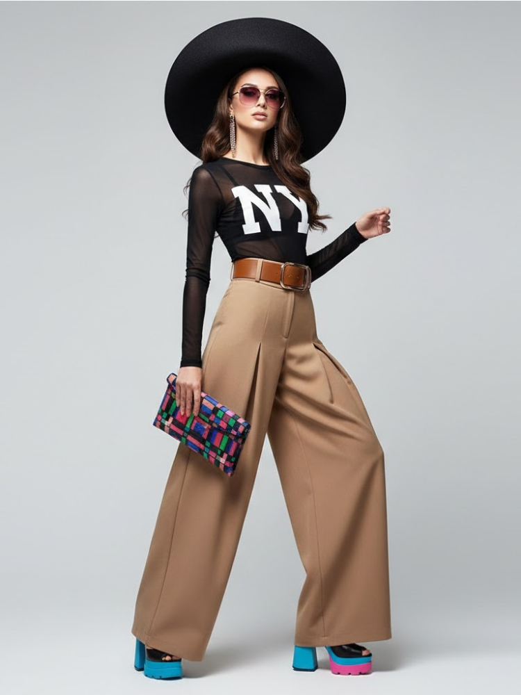 Women's Extra Wide Trousers UPPER EAST SIDE NYFW New Colecction BYMANYC ® New York - BYMANYC ® New York  