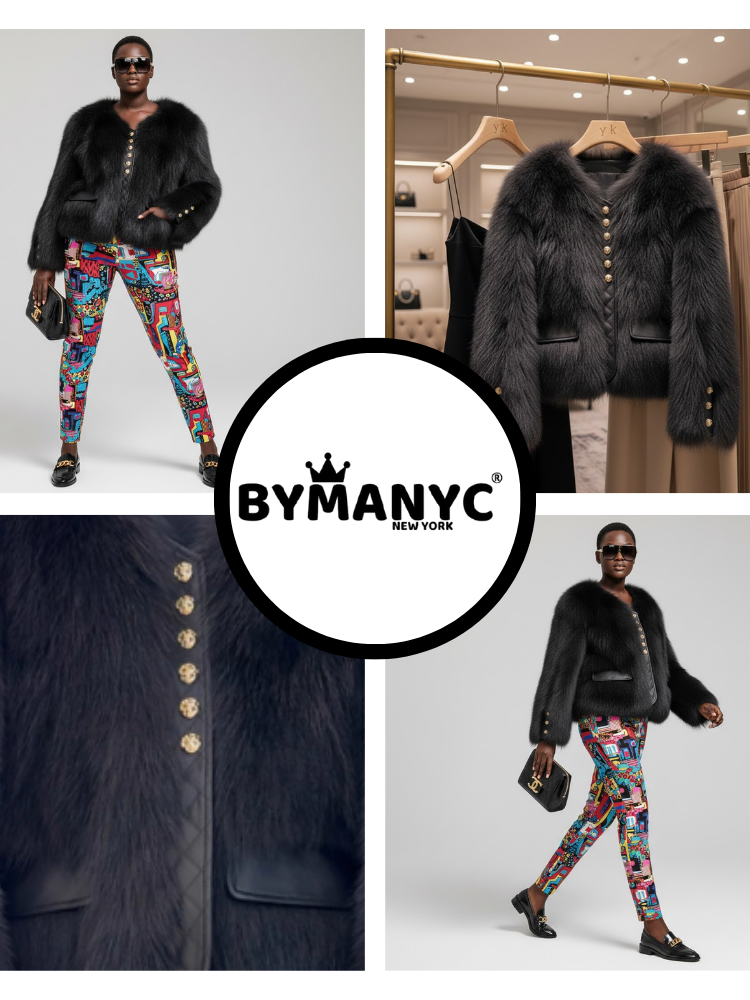  Women's Faux Fur Jacket UPPER EAST SIDE NYFW New Colecction BYMANYC ® New York  NYC Wholesale Boutique Inventory - No MOQ & Ready to Ship