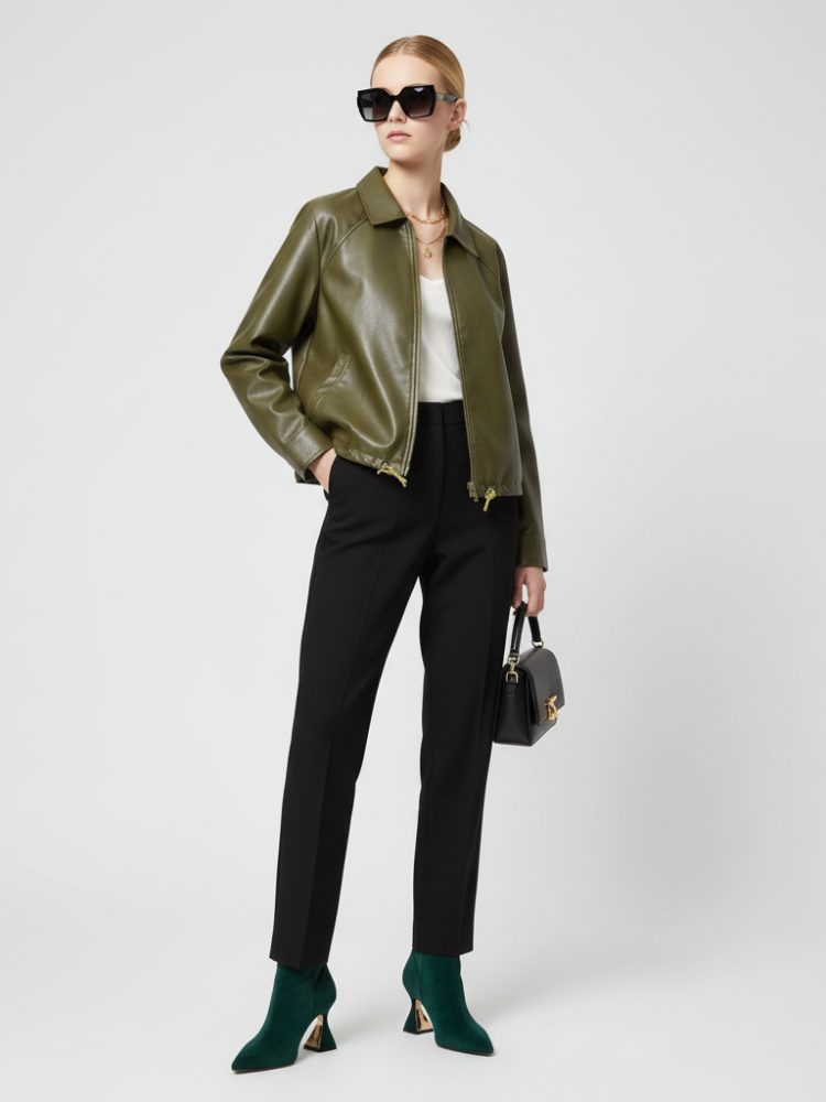  Women's Faux Leather Jacket WEST VILLAGE ECO FASHION BYMANYC ® New York  NYC Wholesale Boutique Inventory - No MOQ & Ready to Ship