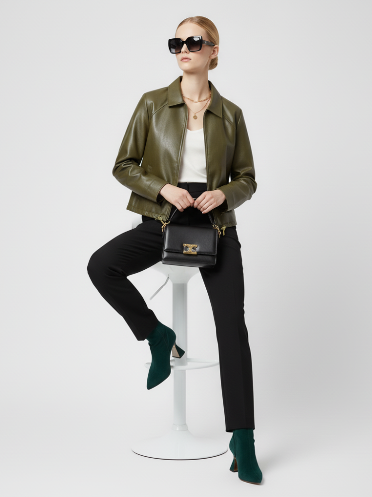  Women's Faux Leather Jacket WEST VILLAGE ECO FASHION BYMANYC ® New York  NYC Wholesale Boutique Inventory - No MOQ & Ready to Ship