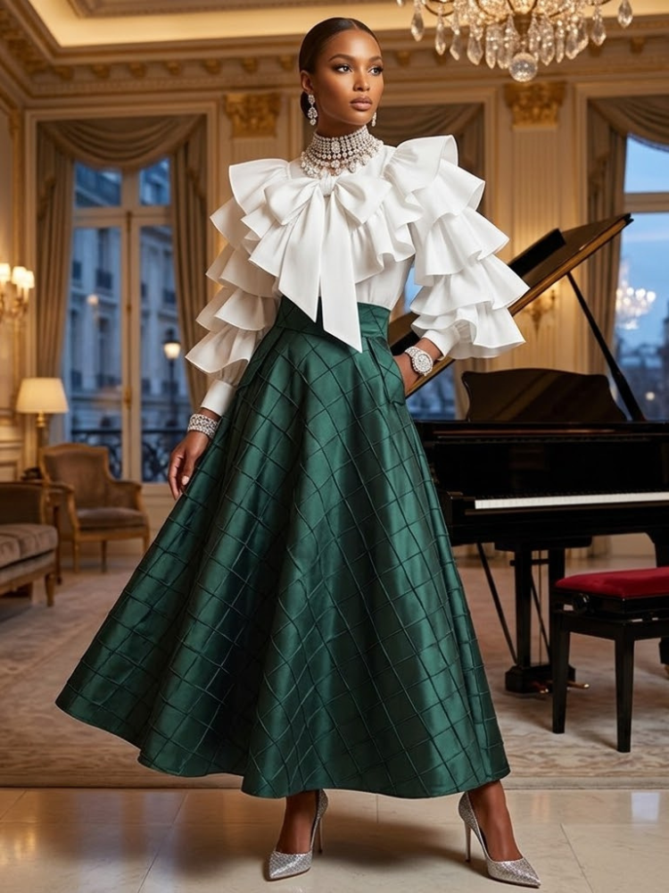  Women's Green Satin Skirt • QUARTIER LATIN • New Collection PARIS LE MARAIS BYMANYC ® New York  NYC Wholesale Boutique Inventory - No MOQ & Ready to Ship