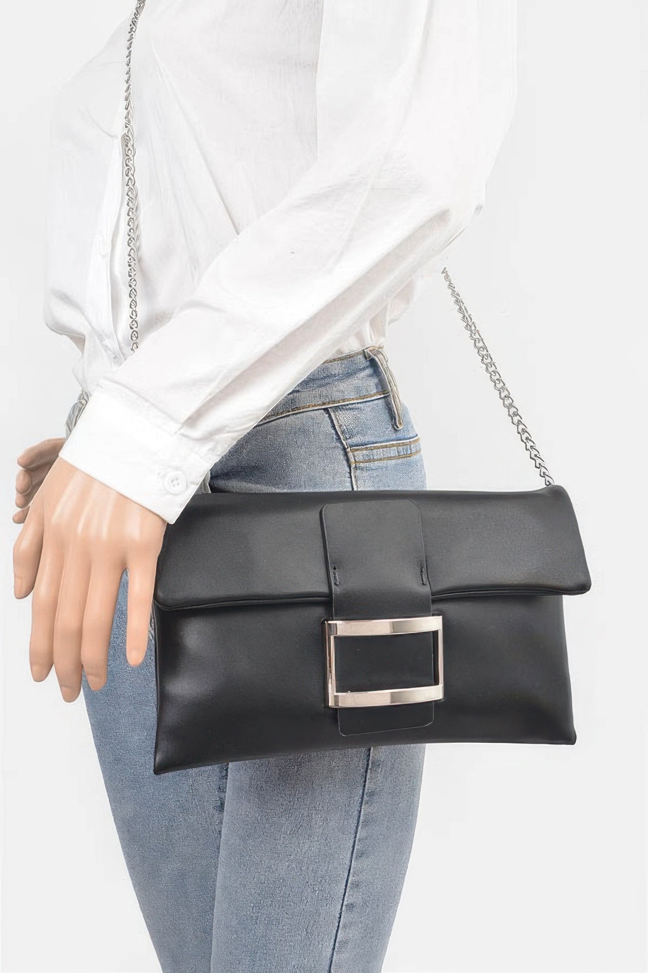  Women's Handbag Metallic Buckle Clutch - MEATPACKING - BYMANYC ® New York  NYC Wholesale Boutique Inventory - No MOQ & Ready to Ship