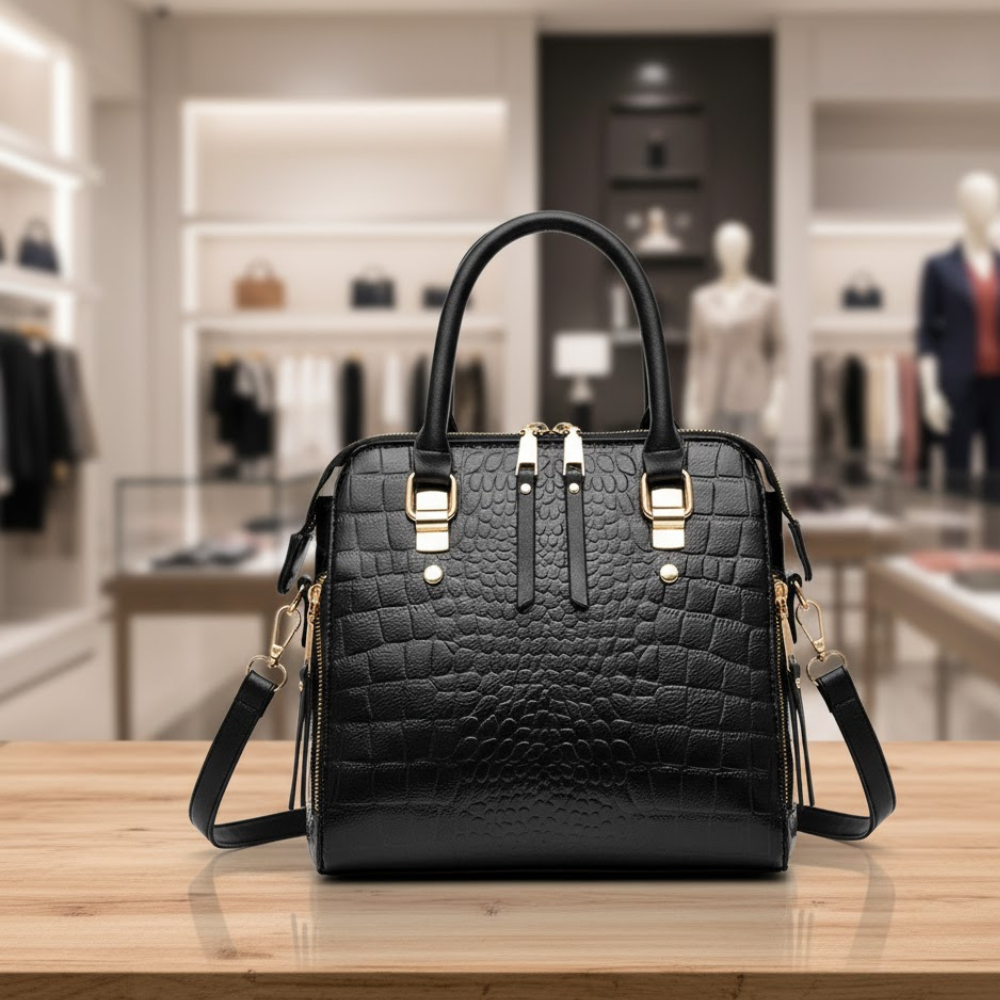 Women's Handbags: Wall Street Croc Satchel | Manhattan Chic Collection BYMANYC ® New York - BYMANYC ® New York  