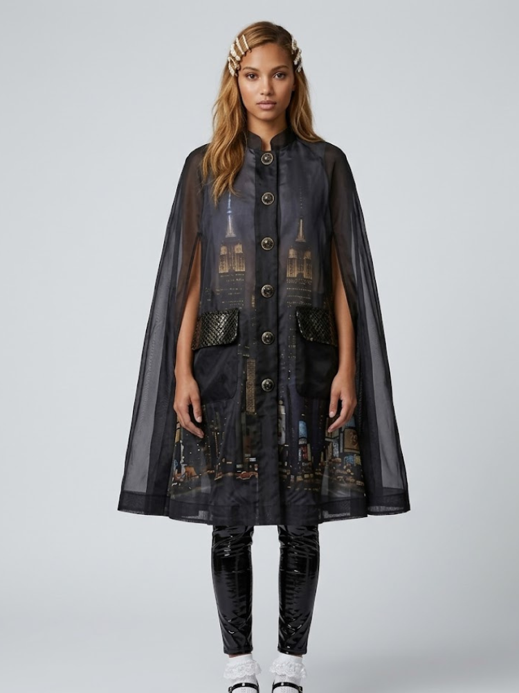  Women's Limited Edition TRIBECA Cape | GARMENT DISTRICT Collection | BYMANYC ® New York  NYC Wholesale Boutique Inventory - No MOQ & Ready to Ship