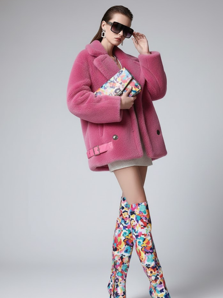 Women's Oversized Shearling Peacoat CHELSEA New Collection Couture in Manhattan BYMANYC ® New York - BYMANYC ® New York  