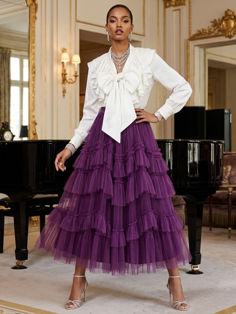  Women's Plum Tulle Skirt • OPÉRA GARNIER • New Collection PARIS LE MARAIS BYMANYC ® New York  NYC Wholesale Boutique Inventory - No MOQ & Ready to Ship