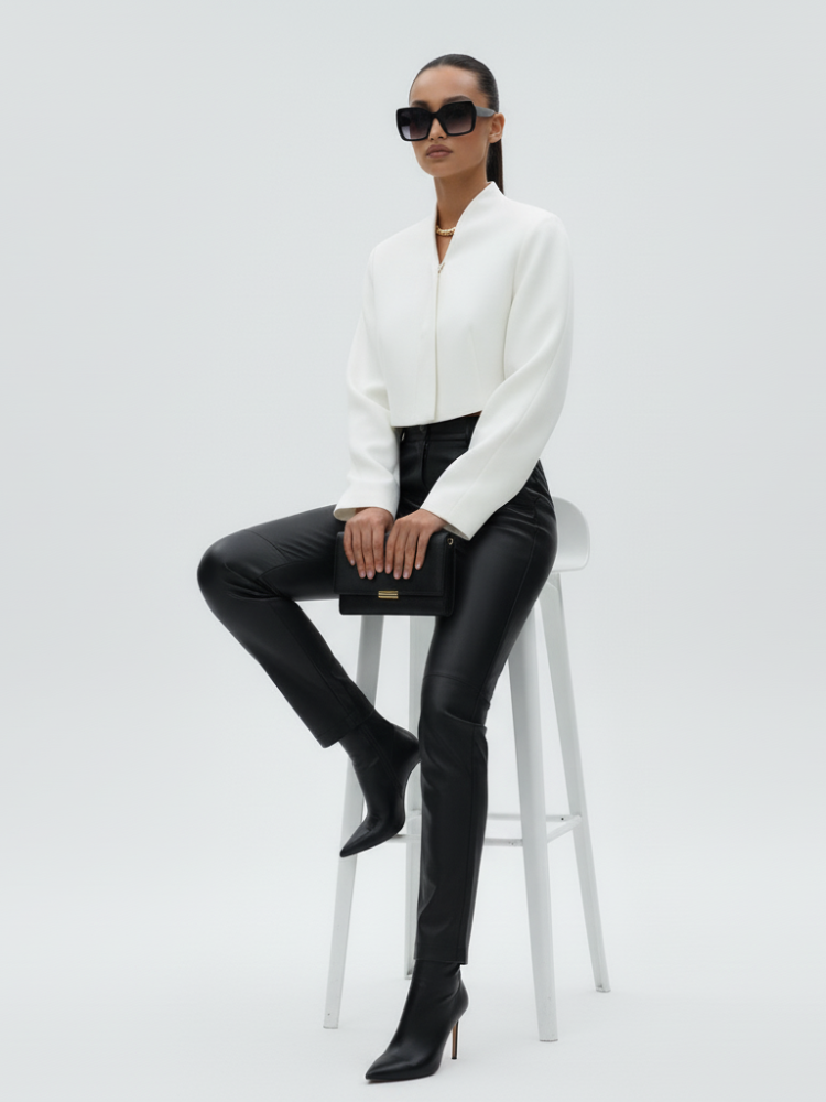  Women's Structured Cropped Jacket MIDTOWN ECO FASHION BYMANYC ® New York  NYC Wholesale Boutique Inventory - No MOQ & Ready to Ship