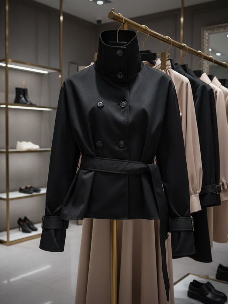 Women's Structured Wrap Jacket BLACK - COBBLE HILL: New Collection COUTURE in BROOKLYN - BYMANYC ® New York - BYMANYC ® New York  