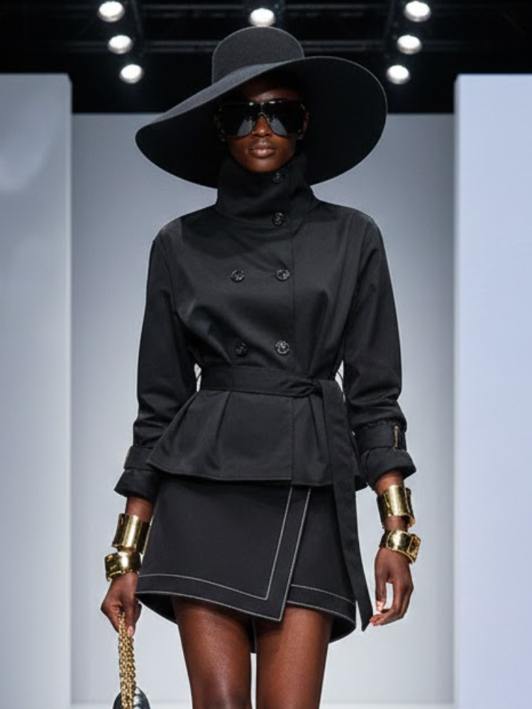 Women's Structured Wrap Jacket BLACK - COBBLE HILL: New Collection COUTURE in BROOKLYN - BYMANYC ® New York - BYMANYC ® New York  