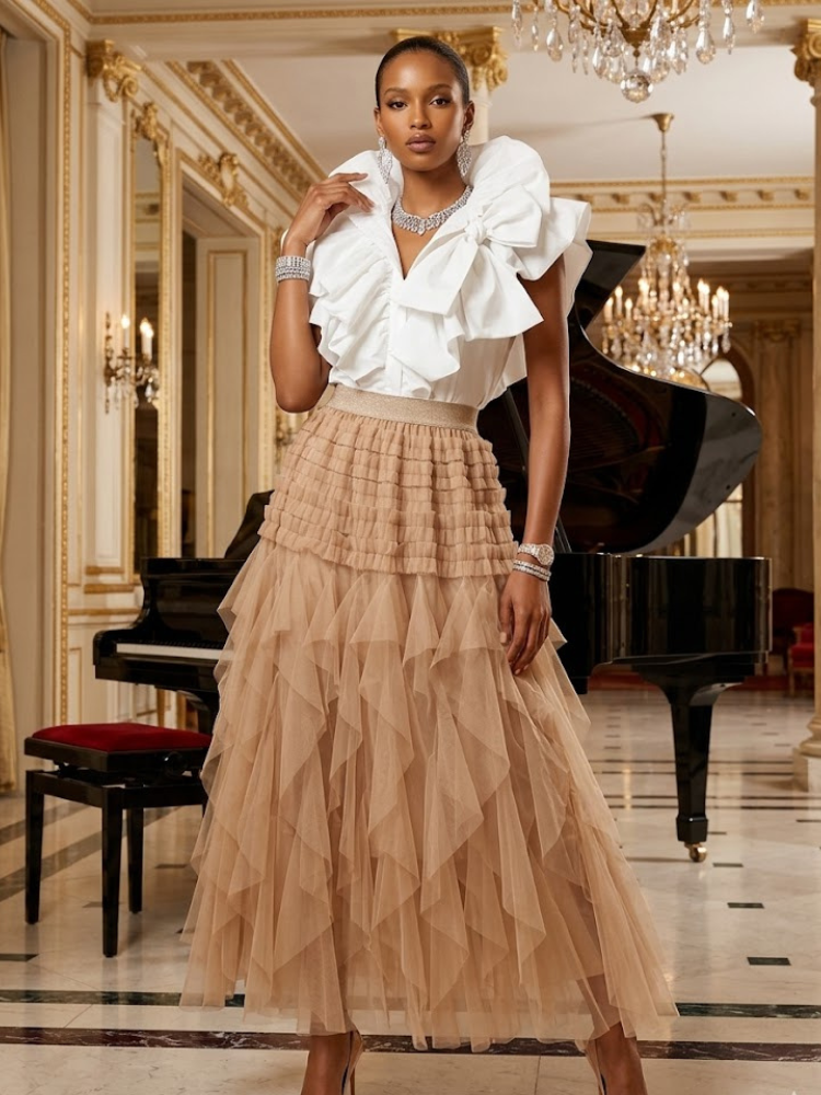  Women's Taupe Tulle Skirt • MONTMARTRE • New Collection PARIS LE MARAIS BYMANYC ® New York  NYC Wholesale Boutique Inventory - No MOQ & Ready to Ship