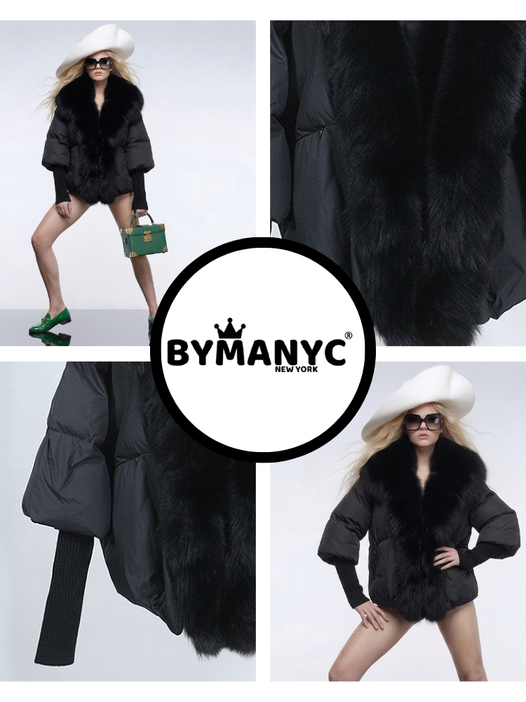  Women's Total Black Luxury Puffer Jacket ST. MORITZ New Collection Prêt-à-Porter BYMANYC ® New York  NYC Wholesale Boutique Inventory - No MOQ & Ready to Ship