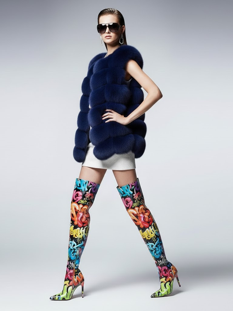 Women's Voluminous Fur Vest DUMBO New Collection Couture in Manhattan BYMANYC ® New York - BYMANYC ® New York  