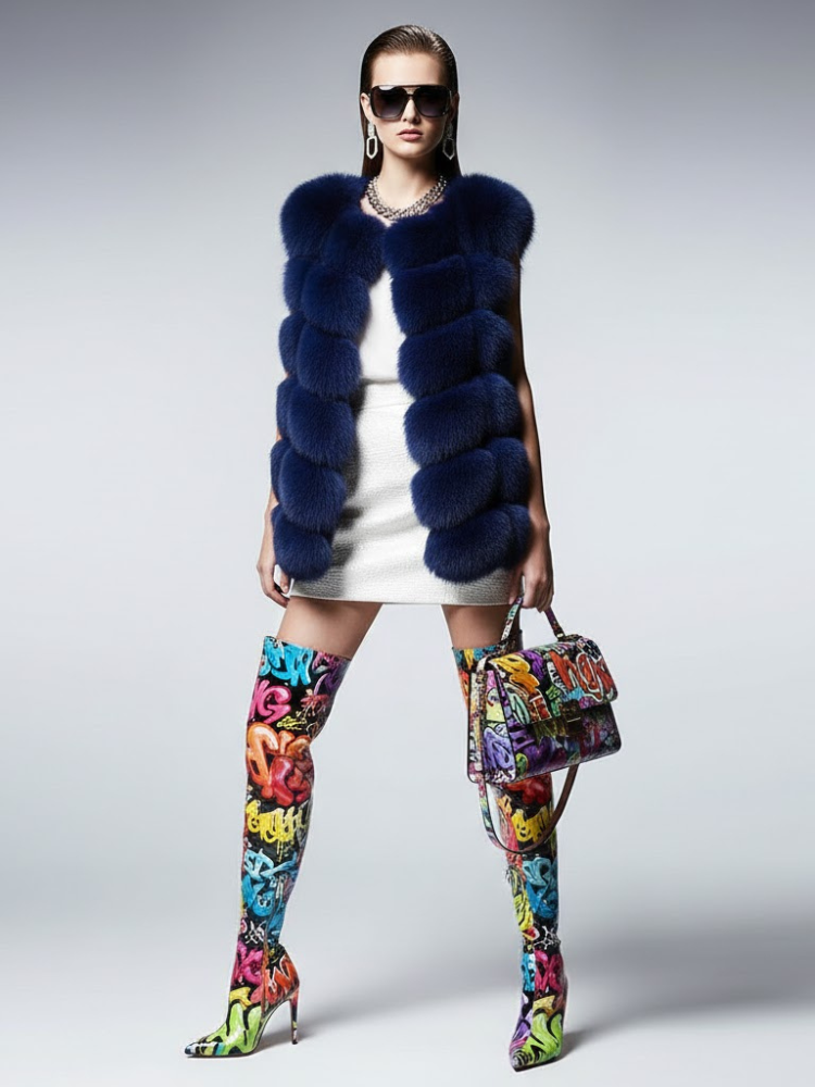  Women's Voluminous Fur Vest DUMBO New Collection Couture in Manhattan BYMANYC ® New York  NYC Wholesale Boutique Inventory - No MOQ & Ready to Ship
