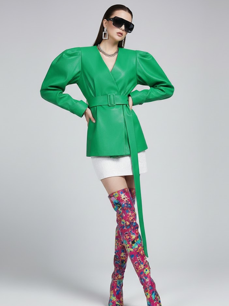  Women's Wrap Jacket EMERALD - DUMBO: New Collection COUTURE in BROOKLYN - BYMANYC ® New York  NYC Wholesale Boutique Inventory - No MOQ & Ready to Ship