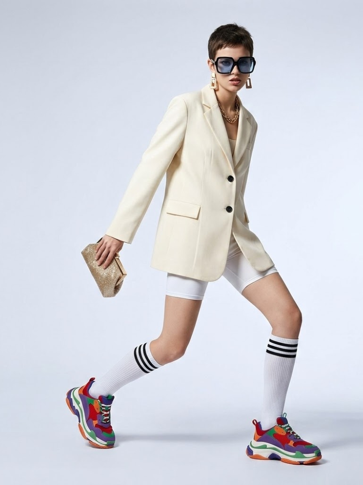 Women's Jacket Cream Oversized Blazer BYMANYC ® New York WALL STREET CREAM SINGLE-BREASTED - New Collection
