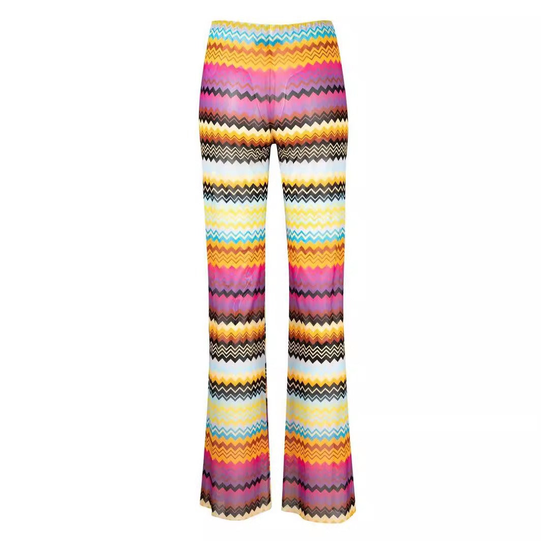 Z-Striped Wide-Leg Beach Pants For Women, Brooklyn, BYMANYC New York. - BYMANYC ® New York  