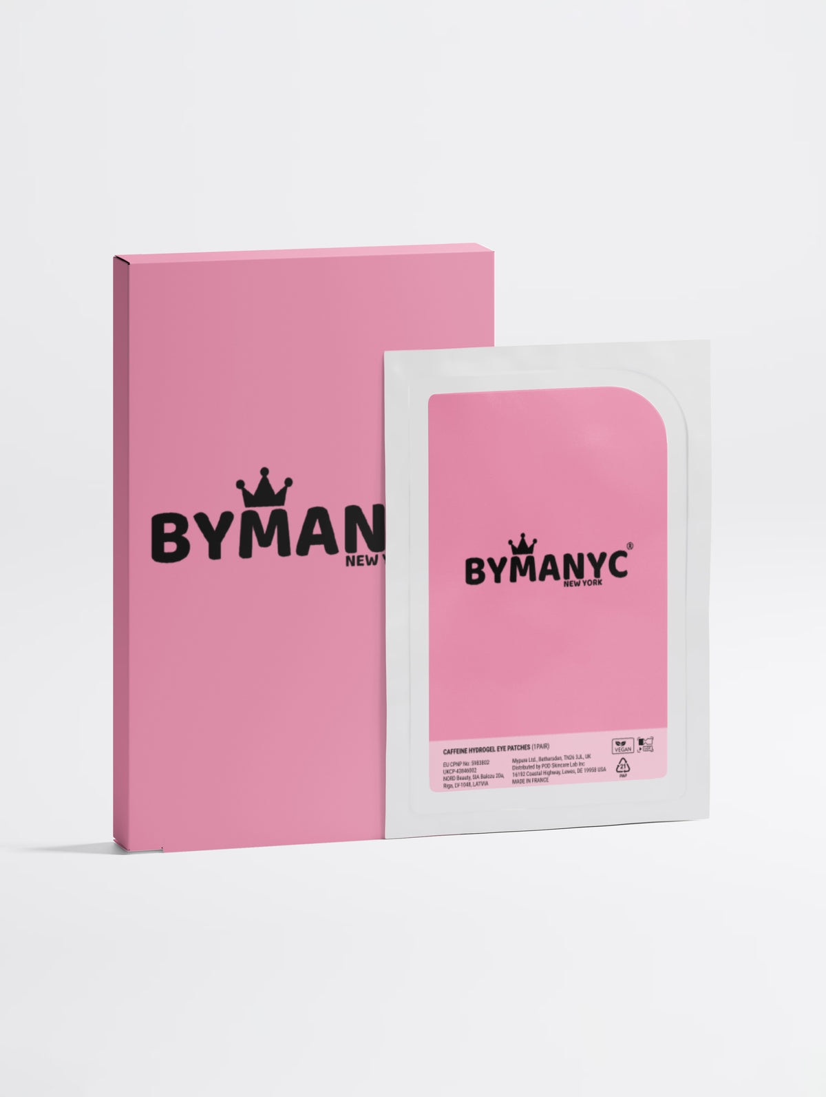 VEGAN BEAUTY Caffeine + Vitamin C Energizing Hydrogel Eye Patches Eco-Friendly BYMANYC ® New York