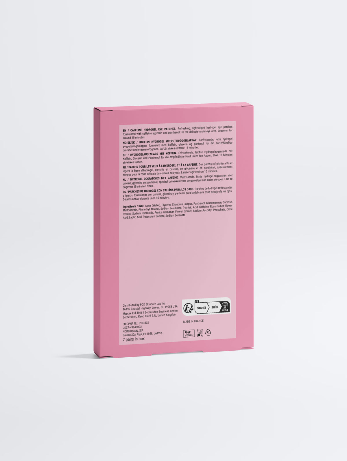 VEGAN BEAUTY Caffeine + Vitamin C Energizing Hydrogel Eye Patches Eco-Friendly BYMANYC ® New York